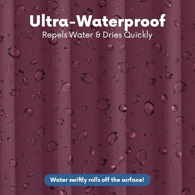No Smell Shower Curtain Liner 72x72 Dark Purple - PEVA Plastic Shower Curtain for Bathroom, PVC-Free Waterproof Purple Shower Liner with Metal Grommets and Magnet-Weighted Bottom Hem - Washable Liner
