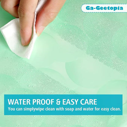 Ga-Geetopia EVA 3D Green Pearl Water Cube Plastic Shower Curtain Liner - Premium Lightweight 72" x 72" Bathroom Shower Showroom Curtain Liner with Rustproof Metal Gromments and Weighted Magnet