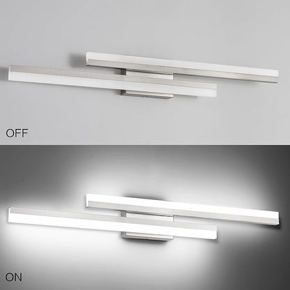 PRESDE 32 Inch LED Vanity Light Bar, Brushed Nickel Bathroom Light Fixtures Modern Bath Lighting Over Mirror 5CCT