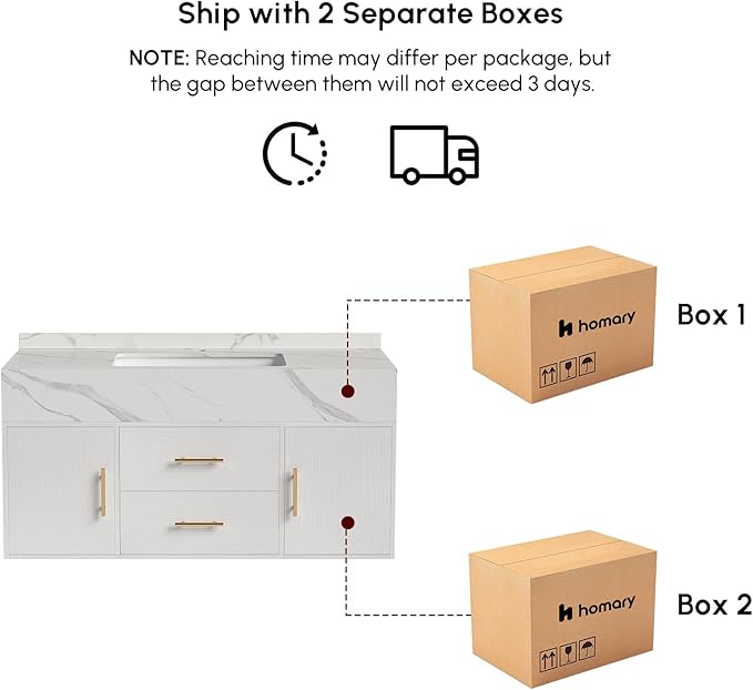 Bathroom Vanity with Sink, 39.3" Floating Bathroom Vanity Set, Modern Wall-Mounted Cabinet with Sintered Stone Countertop, Undermount Sink & White Finish, Easy to Clean