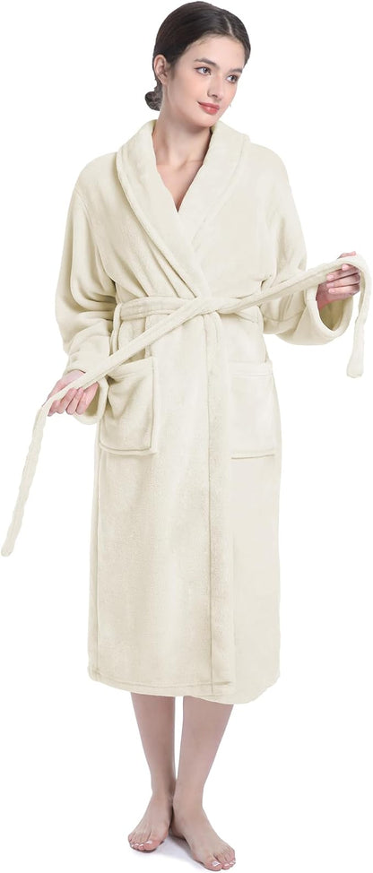 Plush Soft Robes for Women, Premium Fleece Womens Robe Cozy Warm Bathrobe