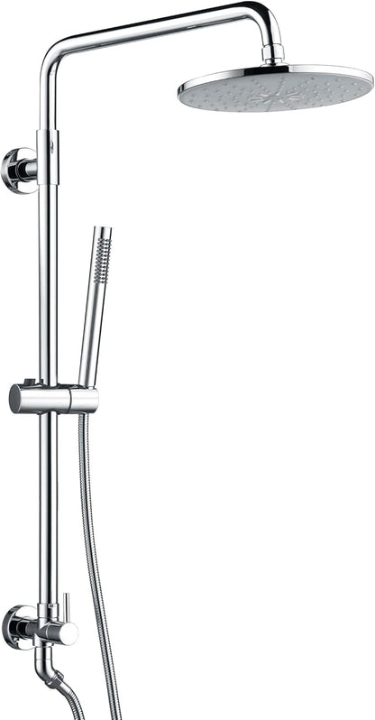 SUMERAIN Retrofit Rain Shower Heads System, Chrome Finish | Brass, 9 Inches Shower Head, 2.5GPM, Easy DIY Installation for Remodel, Adjustable Slide Bar