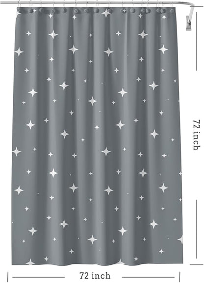 Black Shower Curtain Liner, 4G PEVA Shower Liner, Plastic Peva Waterproof Shower Curtains, 72x72 inch with Grommet Holes 3 Magnetic Weights
