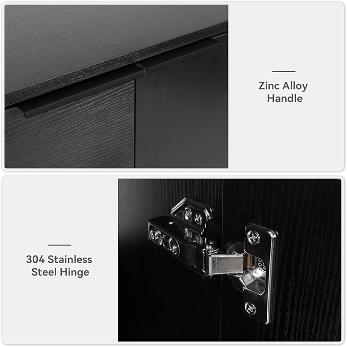 28 Inch Black Floating Bathroom Vanity with 1-Door and 1-Drawer, Modern Wall Mounted Cabinet Without Sink