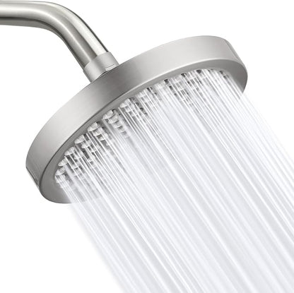 High Pressure Rain Shower Head, High Flow Pressure Boosting Adjustable Rainfall Showerhead, Awesome Shower Experience Even At Low Water Flow, Brushed Nickel