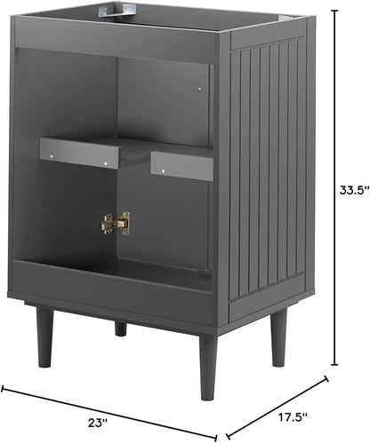 Modway Augusta 24" Bathroom Vanity Cabinet in Gray - Sink Basin Not Included