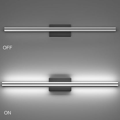 SOLFART Bathroom Lighting Fixtures Over Mirror 25W 40 Inch Modern Black LED Vanity Lights 5CCT Dimmable Bathroom Light