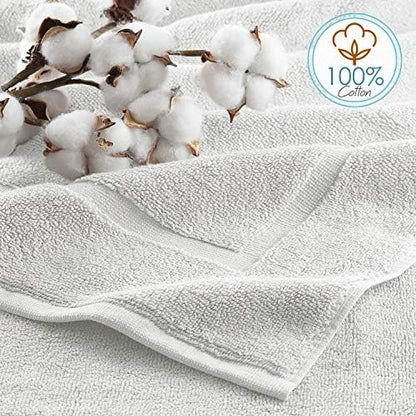 Hearth & Harbor Bath Mat Towels - 100% Ring Spun Cotton Luxury Towels - Ultra Soft & Highly Absorbent, Bathroom Towels, Floor Mat - White
