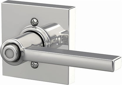 Schlage F40 LAT 625 COL Latitude Lever with Collins Trim Bed & Bath Privacy Door Lock, Bright Chrome
