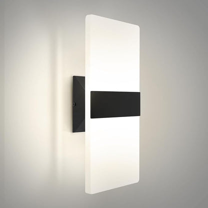 ASD 14 Inch Indoor LED Wall Sconce - 24W 2700K-5000K Dimmable Black Wall Sconce Lights for Living Room, Bedroom, Bathroom, Hallway - Modern Wall Sconces Hardwired, ETL Interior Light