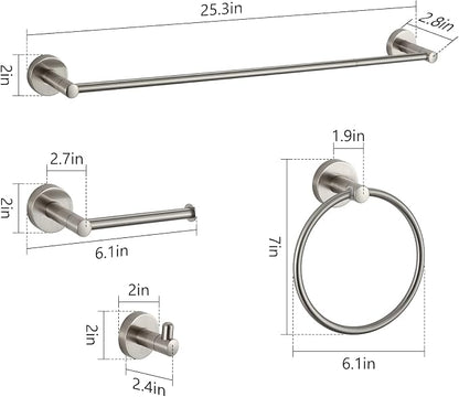 BGL Bathroom Hardware Set Brushed Nickel Bathroom Accessory Set Towel Bar 8 Pieces