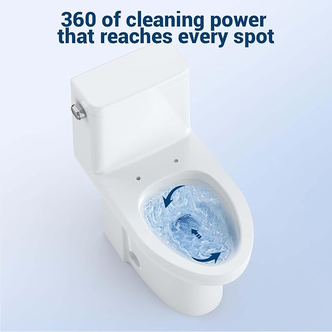 One Piece Toilet, Ceramic Design, Soft Closing PP Toilet Cover, Easy Clean Surface, Water Efficient Flush, Compact Durable Build