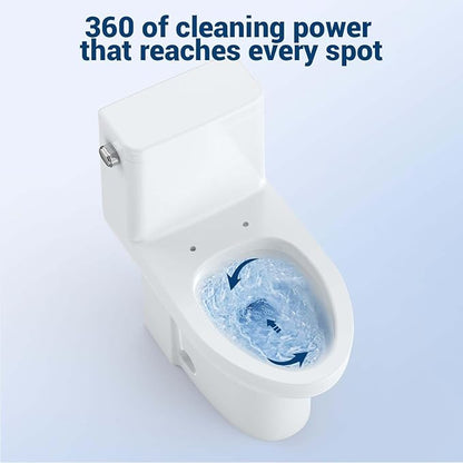 One Piece Toilet, Ceramic Design, Soft Closing PP Toilet Cover, Easy Clean Surface, Water Efficient Flush, Compact Durable Build