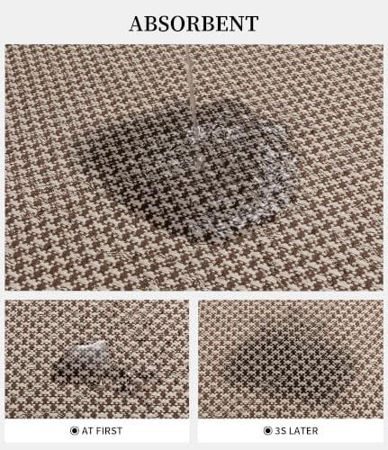 YIHOUSE Khaki Bathroom Rugs Sets 2 Pieces,Thin Bath Mat Quick Dry