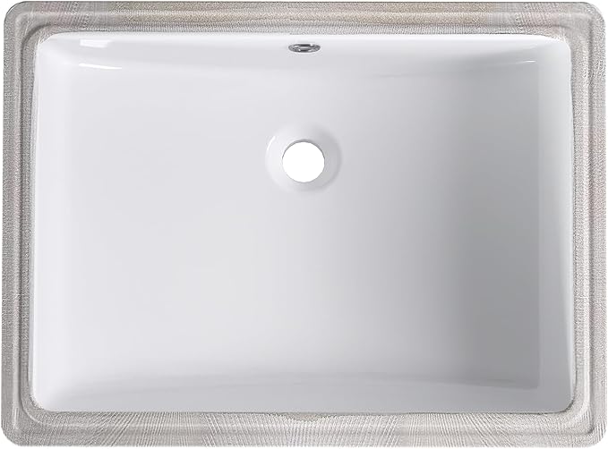 GAOMON Undermount Bathroom Sink, Rectangular 22"x16" Vessel Sink White Ceramic Lavatory Vanity Vessel Sink with Overflow - white