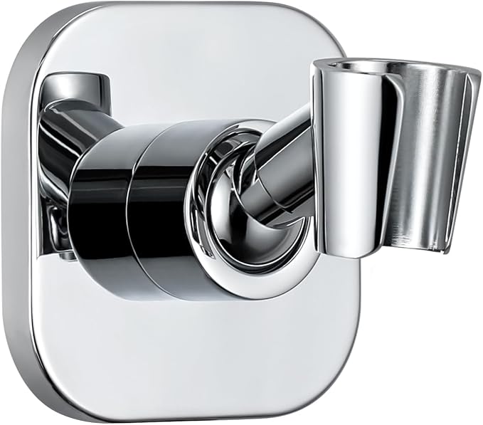 G-Promise Metal Handheld Shower Head Holder, No-Drill Install (Chrome) | Adhesive or Drilled Installation, Wide Adjustment Range Fits All Family Heights, Firmly Secure Showerhead, Easy to Install
