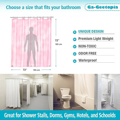 Ga-Geetopia EVA 3D Pink/Magenta Water Cube Plastic Shower Curtain Liner - Premium Light Weight 72" x 72" Bathroom Shower Showroom Curtain Liner with Rustproof Metal Gromments and Weighted Magnet