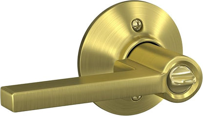 Schlage F51A LAT 716 Latitude Door Lever, Keyed Entry Lock, Aged Bronze