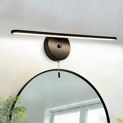 COTULIN 22 inch Black Vanity Light Bar for Bathroom, Matte Black Light Fixtures Over Mirror, Pull Chain in Wall Sconce Lighting, 4000K 12W Picture Light Under The Cabinet Lamp with On Off Switch