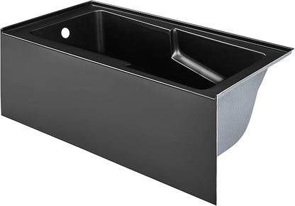 Voltaire 60" x 32" Left-Hand Drain Alcove Bathtub with Apron in Matte Black