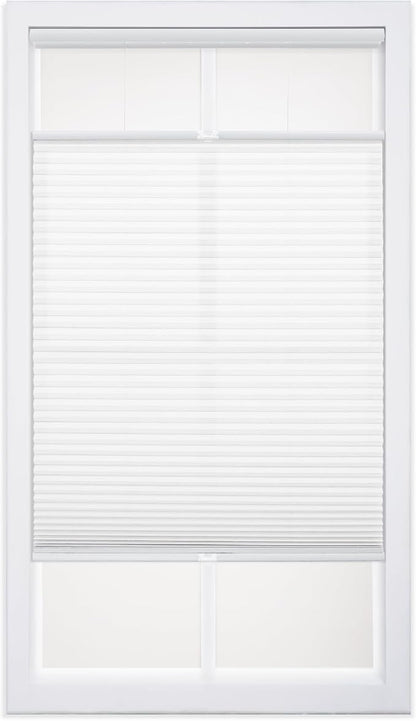 DEZ FURNISHINGS Cordless 1" Light Filtering Top Down Bottom Up Cellular Shade, 55"W x 64"H, White