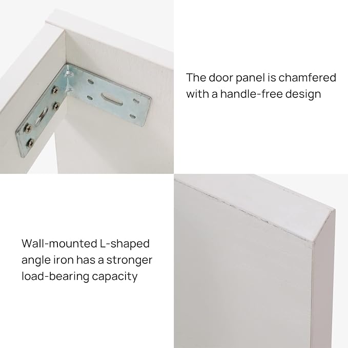 wonline 16" Bathroom Vanity Set Wall Mounted for Small Space Fully Assembled Cabinet with Sink Combo Chrome Faucet White