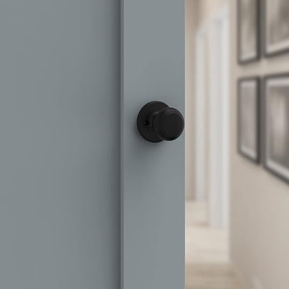 Kwikset 94880-615 Cove Door Knob, Dummy, Matte Black (Pack of 2)