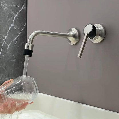 BiaoTeng Concealed Wall Mounted Faucet Bathroom Brass 2 Functions Hot and Cold Bathroom Vanity for Wall Mount Faucet Brushed Nickel
