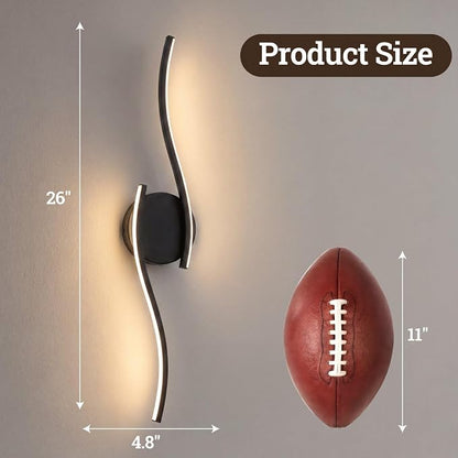 26 Inch LED Bathroom Vanity Light, Black, 5CCT | 26 Inch black LED bathroom vanity light with 5CCT, 20%-100% dimming, hardwired horizontal/vertical mount
