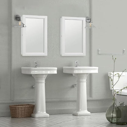 Design House Concord Medicine Cabinet, 1 Mirrored Door, Pre-Assembled, White Frame Wall Cabinet, 16 in W x 5 in D x 26 in H, 590505-WHT