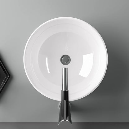 16"x16" Bowl sinks for bathrooms Above Counter Vessel Sink Round Bathroom Sink Above Countertop Ceramic Porcelain Small Lavatory Vanity Vessel Sink Bowl Basin