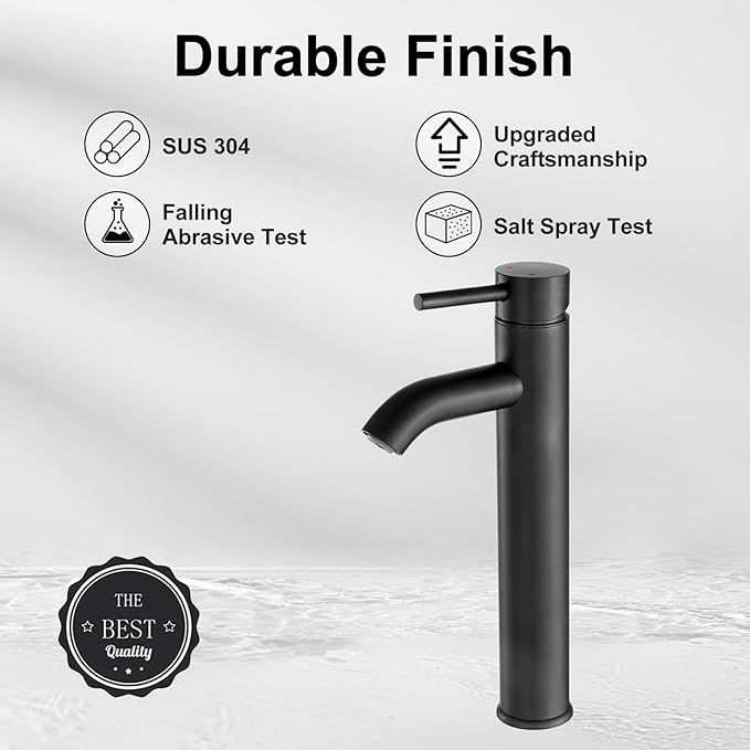 VOTON Vessel Sink Faucet Chrome Modern Tall Bathroom Faucets Single Handle One Hole Rv Vanity Lavatory Bathroom Sink Faucet