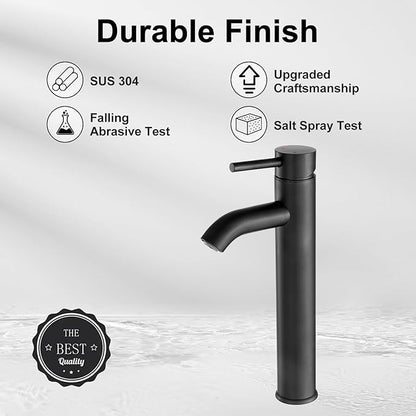 VOTON Vessel Sink Faucet Chrome Modern Tall Bathroom Faucets Single Handle One Hole Rv Vanity Lavatory Bathroom Sink Faucet