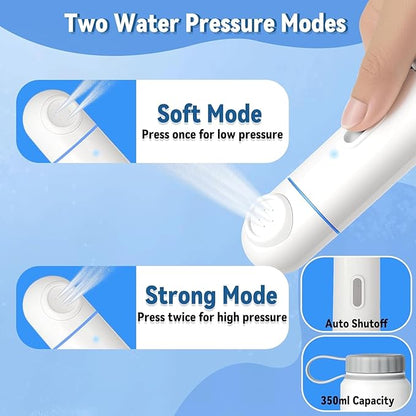SHINKAI Portable Electric Travel Bidet, Rechargeable Handheld Peri Bottle with Dual Water Pressure Modes, 350ml Capacity Waterproof Personal Hygiene Washer for Postpartum Care, Travel & Everyday Use