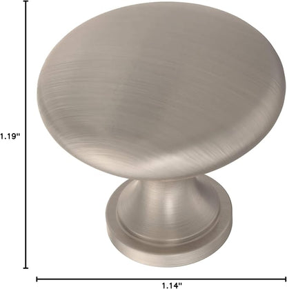 Franklin Brass (10-Pack) – Satin Nickel Cabinet Knobs for Dressers, Drawers, Kitchen Cabinet Door, Vanity, Furniture, Closet Knobs, 1-3/16 Inch Round | Mushroom