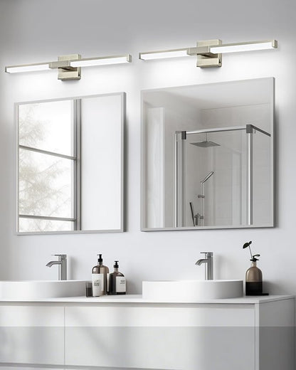 OKELI Modern Bathroom Light Fixtures Over Mirror, 24 Inch Brushed Nickel Vanity Light Bar for Bathroom, 12W 5CCT Diammable Wall Light