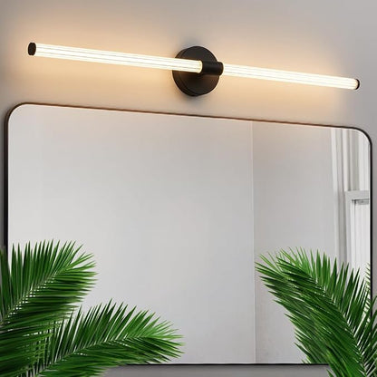 Bathroom Vanity Lights 39" Long LED Vanity Light Bar Black | 360° Bright Bathroom Lights, Dimmable Vanity Light, Hardwired Wall Light 3000K Warm White for Mirror