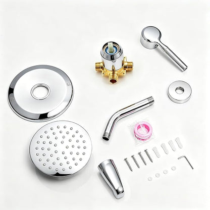 Tub Shower Faucet Set Valve Included with 6-Inch Rain Shower Head and Tub Spout Single-Handle Tub and Shower Trim Kit Chrome for Bathroom Remodels — Regaderas Para Baño Con Tina Modernas