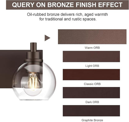 IZORRO Bathroom Light Fixtures, 5-Light Oil Rubbed Bronze Vanity Light, Modern Wall Sconces with Globe Clear Glass Shade, Vanity Lighting Fixtures Over Mirror,E26 Bulb Socket