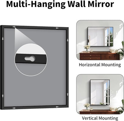 Koonmi Black Bathroom Mirror for Over Sink,Metal Framed 36"x24" Wall Mirror