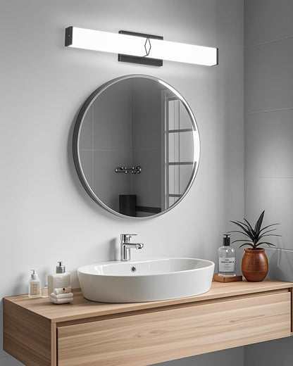 LED Bathroom Vanity Light,24inch Dimmable,25W 2700LM,5CCT,ETL,BK | Integrated LED Modern Bathroom Light Fixtures,Matte Black Vanity Lighting Fixture Over Mirror,Wall Lights,ETL Certified