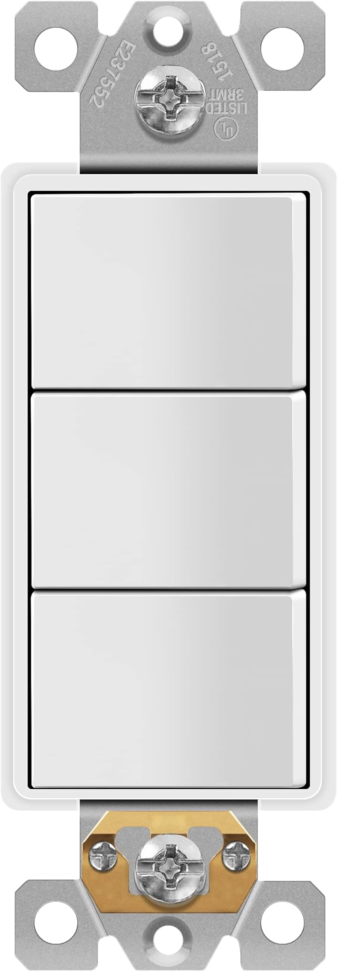 Broan-NuTone BHFLED110 PowerHeat Bathroom Exhaust Fan, 110 CFM & ENERLITES Triple Paddle Rocker Combination Decorator Switch, White