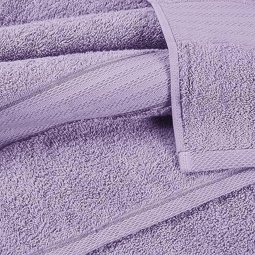 GLAMBURG 700 GSM Premium Cotton 2-Pack Oversized Extra Large Bath Sheet Set - 100% Combed Cotton - 2 Bath Sheets 35x70 - Luxury Hotel & Spa Quality - Durable Ultra Soft Highly Absorbent - Purple