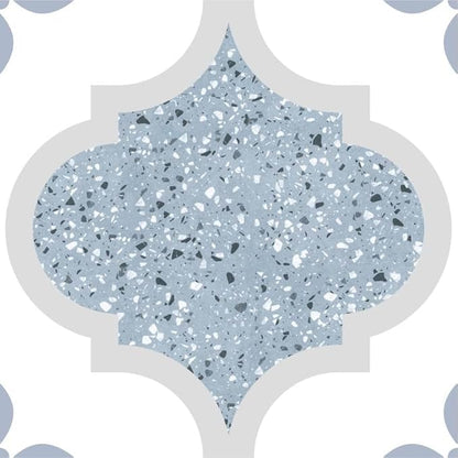 Peel & Stick Tile Stickers 12 PCS Self Adhesive Backsplash Decorative Wall Stickers for Kitchen Bathroom Tile Decals Waterproof & Removable 6" x 6" Blue Terrazzo