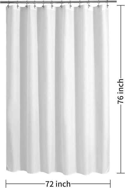 ALYVIA SPRING 72x76 Long Waterproof Fabric Shower Curtain or Liner White | 2 Magnets, Soft Cloth & Hotel Quality, Machine Washable, Light-Weight, Long Size