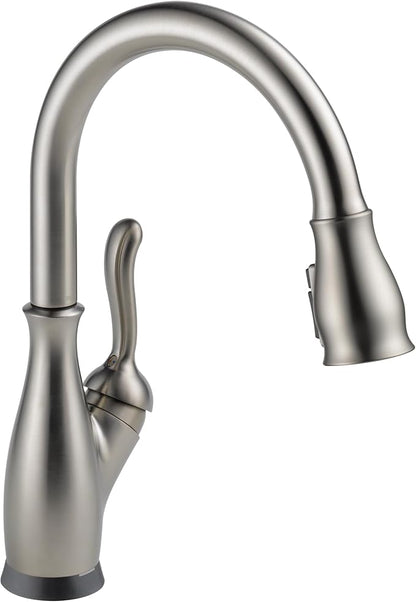Delta Leland Touchless Kitchen Faucet with Touch Technology, Brushed Nickel Kitchen Sink Faucet with Pull Down Sprayer, Single Hole, SpotShield Stainless 9178TL-SP-DST