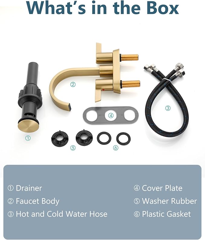 Aolemi Bathroom Faucets for Sink 3 Hole,4 Inch Centerset Waterfall Faucet 2 Handle for Bathroom Sink with Pop-Up Drain and Supply Lines Brush Gold