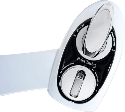 BOLD - Chrome cleans your bottom in 1.3 seconds. Aesthetic design. 10-minute installation. Freshwater sprayer, nonelectric, mechanical. Dual nozzles, self-cleaning, unisex. White Chrome