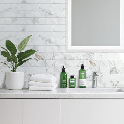 AULIGET Polished White Marble Peel and Stick Backsplash Wall Tiles, 3" x 12" PVC Faux Stone Stick on Tiles for Backsplash Kitchen, 4