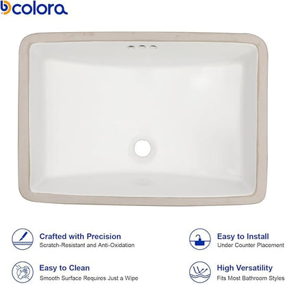 Dcolora 23x16 In. Undermount Bathroom Sink, Boat-Shaped Fireclay White Ceramic Porcelain Lavatory Vanity Bath Sink Under Counter Vessel Sink, Farmhouse Style #DC-UVS2538002